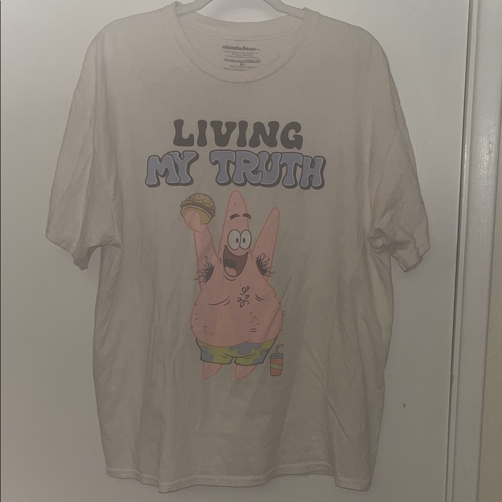 Nickelodeon Patrick Star 'Living My Truth' Tee - Cream and Pink size XL